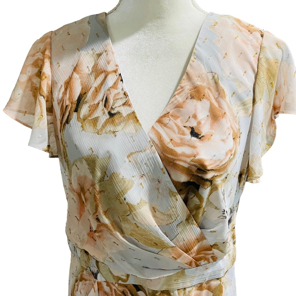 Calvin Klein Nwt Flutter Sleeve Hilo Floral Print… - image 4